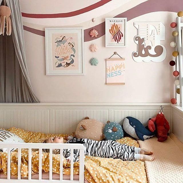 Safetots Wooden Bed Rail used on wooden bed with toddler